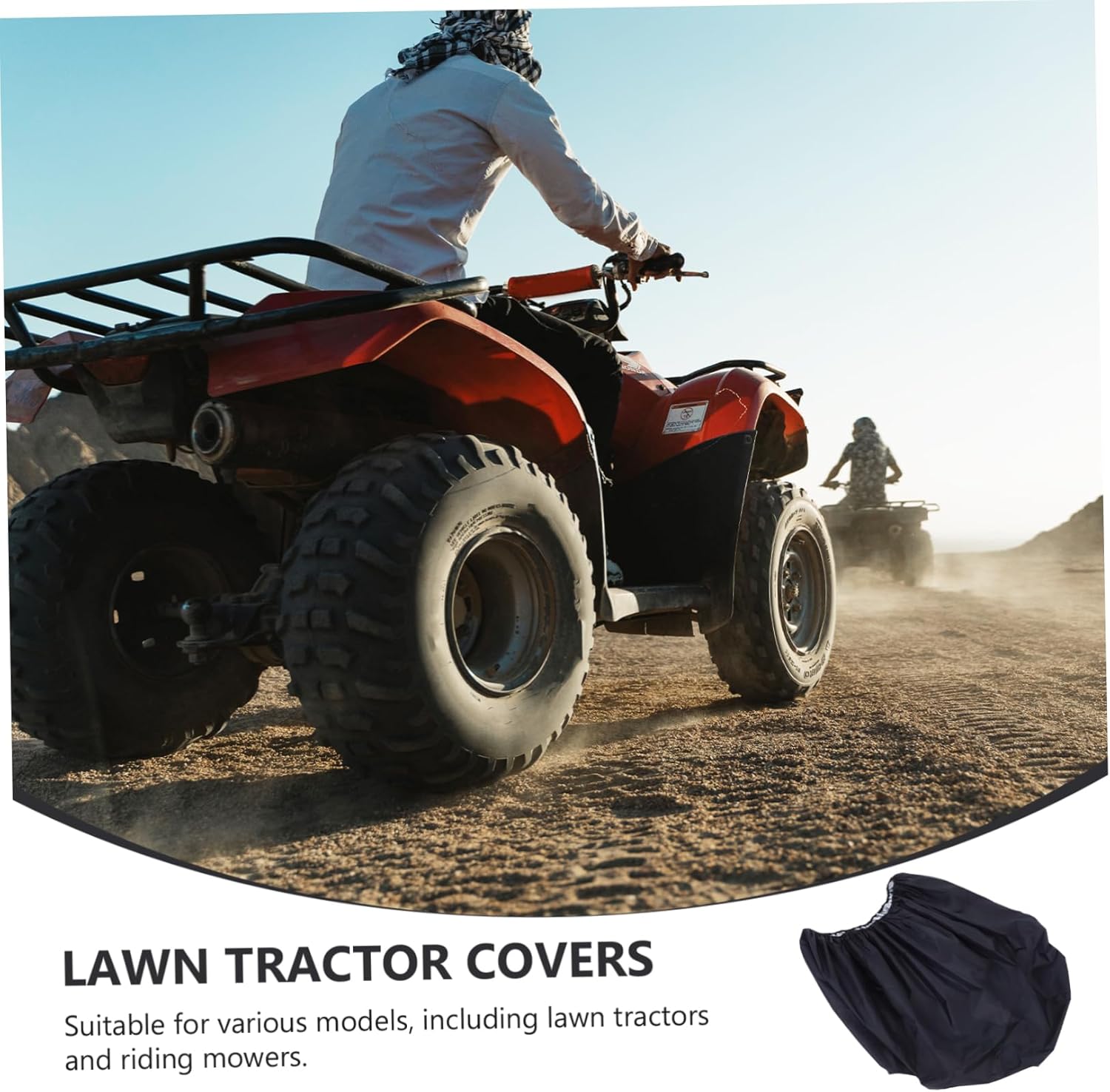 Riding Lawn Mower Cover Outdoor Elastic Cord Fits for Garden and Patio Storage