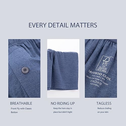 Miniatura 5 de BAMBOO COOL Men's Boxers Short Bamboo Viscose Boxer for Men Soft Comfortable Casual Breathable Underwear (3 Pack or 5 Pack)
