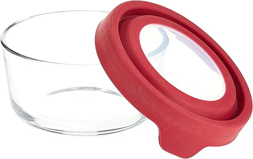 Miniatura 2 de Anchor Hocking TrueSeal 91844AMZ - Recipiente de vidrio para almacenamiento de alimentos con tapa hermética, cereza, 2 tazas