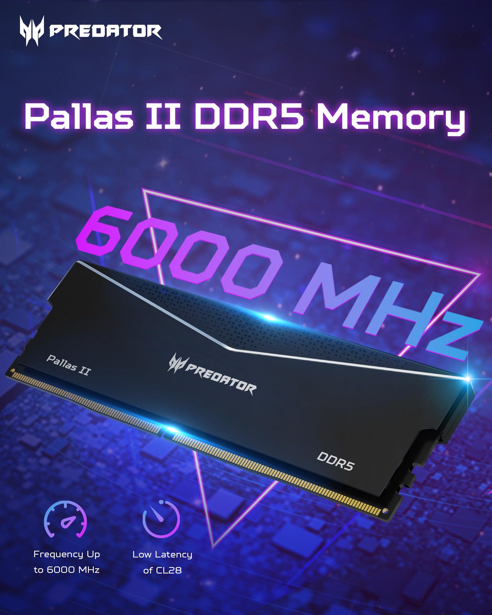 Acer Predator Pallas II Heatsink DDR5 RAM 96GB (48GBx2) Kit