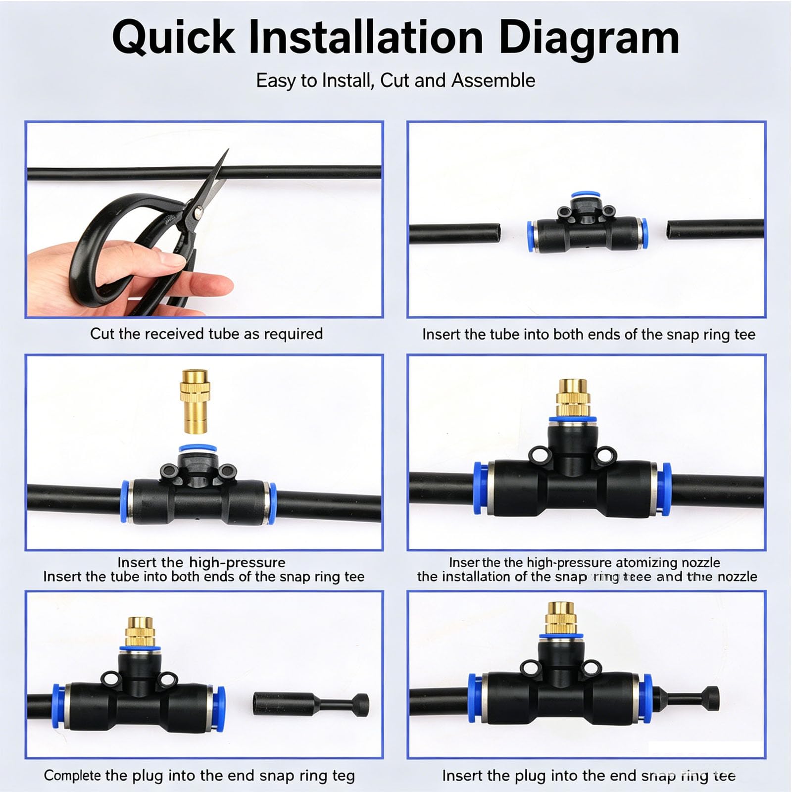 Kit sistema di irrigazione, irrigazione a goccia, automatico, kit micro goccia con ugello spruzzatore regolabile per accessori serra, cortile, pr nero 30m 912 pipe + 30 sets of quick-connect fittings