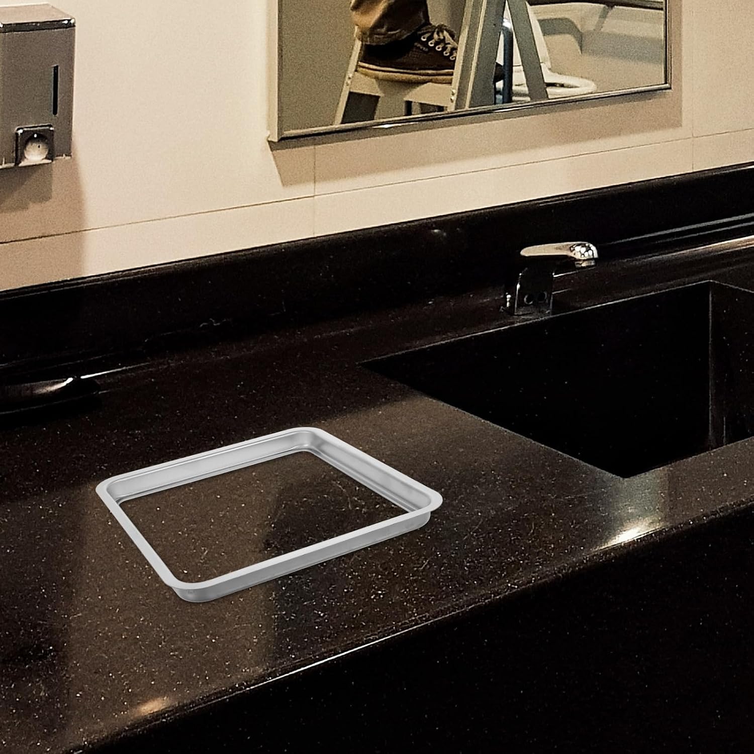 Stainless Steel Countertop Trash Can Lid, round Silver Flush Cover