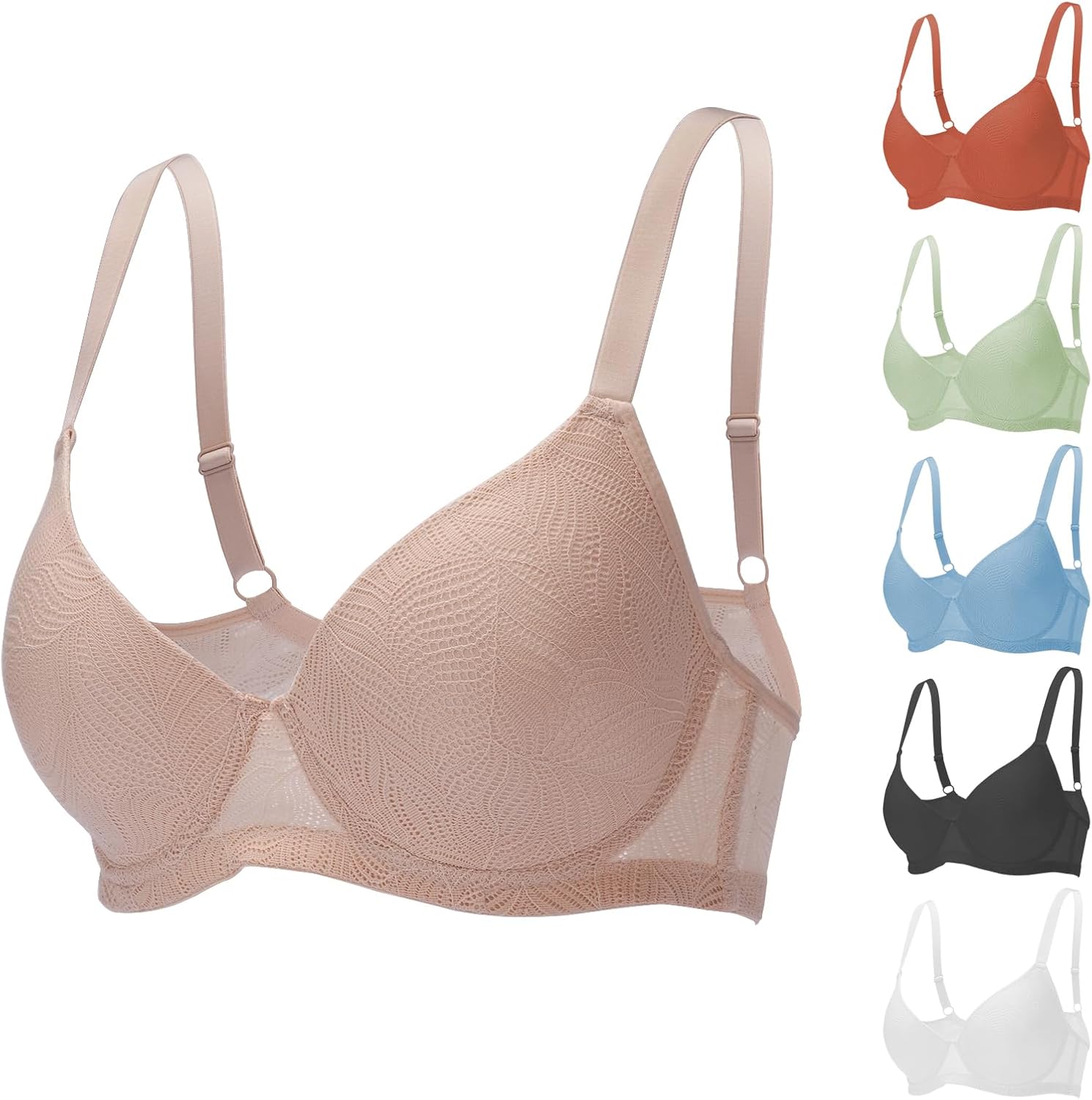 6pcs Pack Bras for Women t Shirt Push Up Bra for Women Comfortable Everyday Bras Lingerie