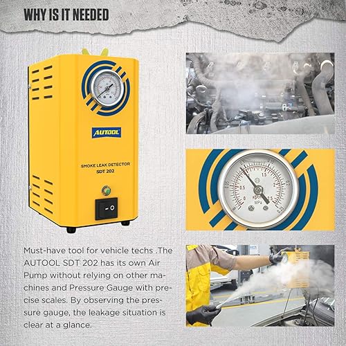 Miniatura 36 de AUTOOL Detector de plomo de la máquina de humo automotriz DC 12V EVAP Probador de diagnóstico de vacío con bomba de aire incorporada para sistema