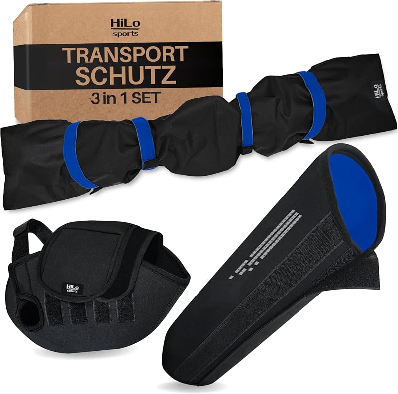 HiLo sports 3-teiliges E-Bike Transportschutz Set - Akku Schutzhülle, Motor Schutzhülle & Lenker Hülle - Elektronik-Schutz - Schützt vor Regen, Spritzwasser & Schmutz - Für alle Fahrzeuge (Blau)