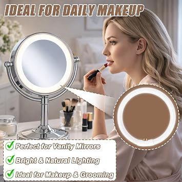 Poweka T5-22W Circular Bulb,7.25 inch Round Mirror Light Bulb Replacement Compatible with Floxite/Zadro/Rialto Makeup Magnifying Vanity Mirror, Makeup Mirror Fluorescent Light Bulb