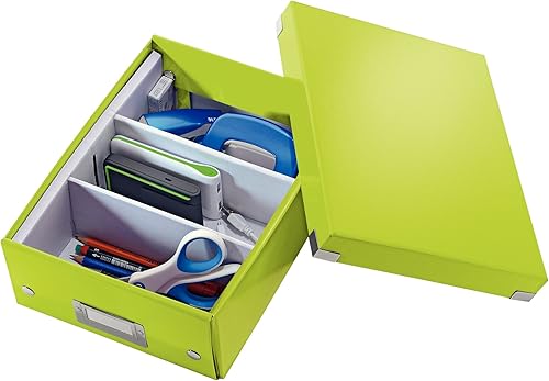 Vista 66 de Leitz Caja de almacenamiento A5, rango de clic y tienda 60430001 - Caja de almacenamiento pequeña, blanca A5 Azul (Ice Blue)