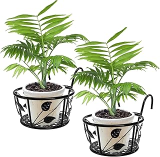 Tosnail 2-Pack Metal Plant Holders for Indoor Outdoor Railings, Fence Pl...