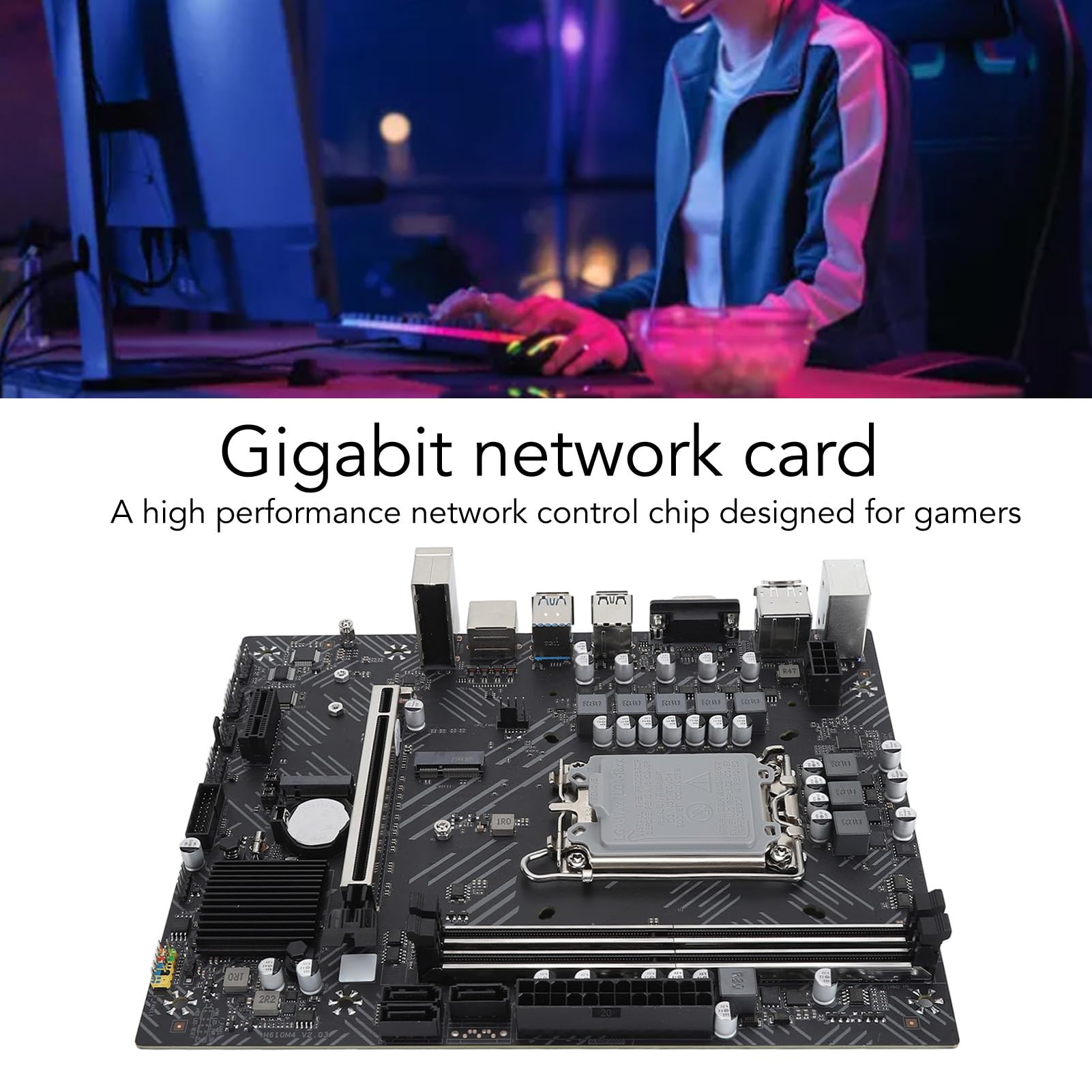 crimson163　CPU M/B Desktop PC Motherboard, for Core 13th 12th Gen CPU, DDR4