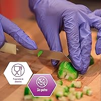 Vista 4 de MedPride Guantes de examen médico de nitrilo sin polvo, azul iris, tamaño mediano, caja de 100