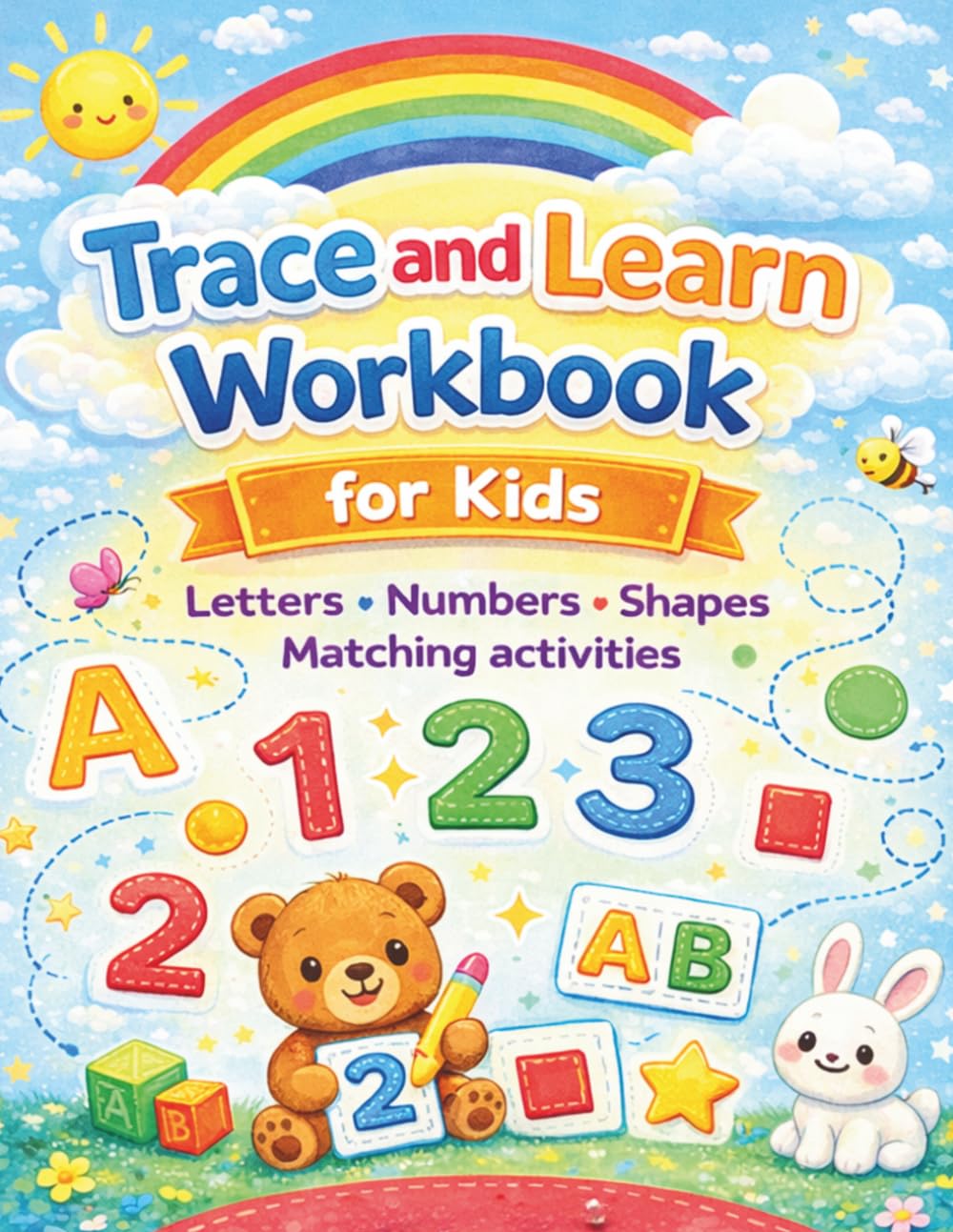 Trace and Learn Workbook for Kids: Letters, Numbers, Shapes and Fun Matching Activities for Preschool and Kindergarten