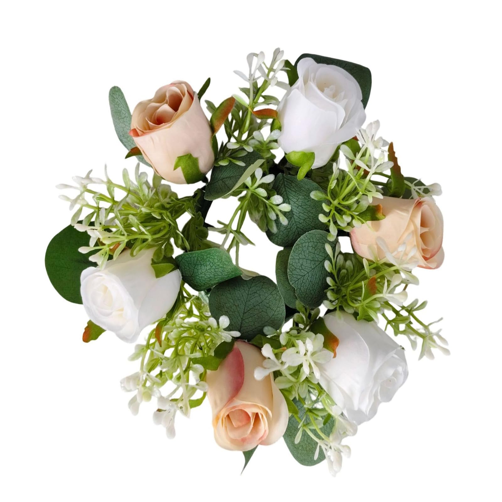 Realistic Silk Rose Wreath Floral Table Centerpiece for Home Decoration and More Occasion Garlands Decoration