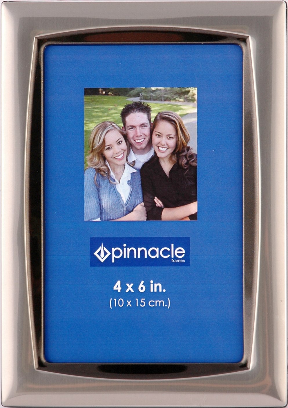 Pinnacle Frames Black Pearl with Silver Two-Tone Frame, 4 inch by 6 inch