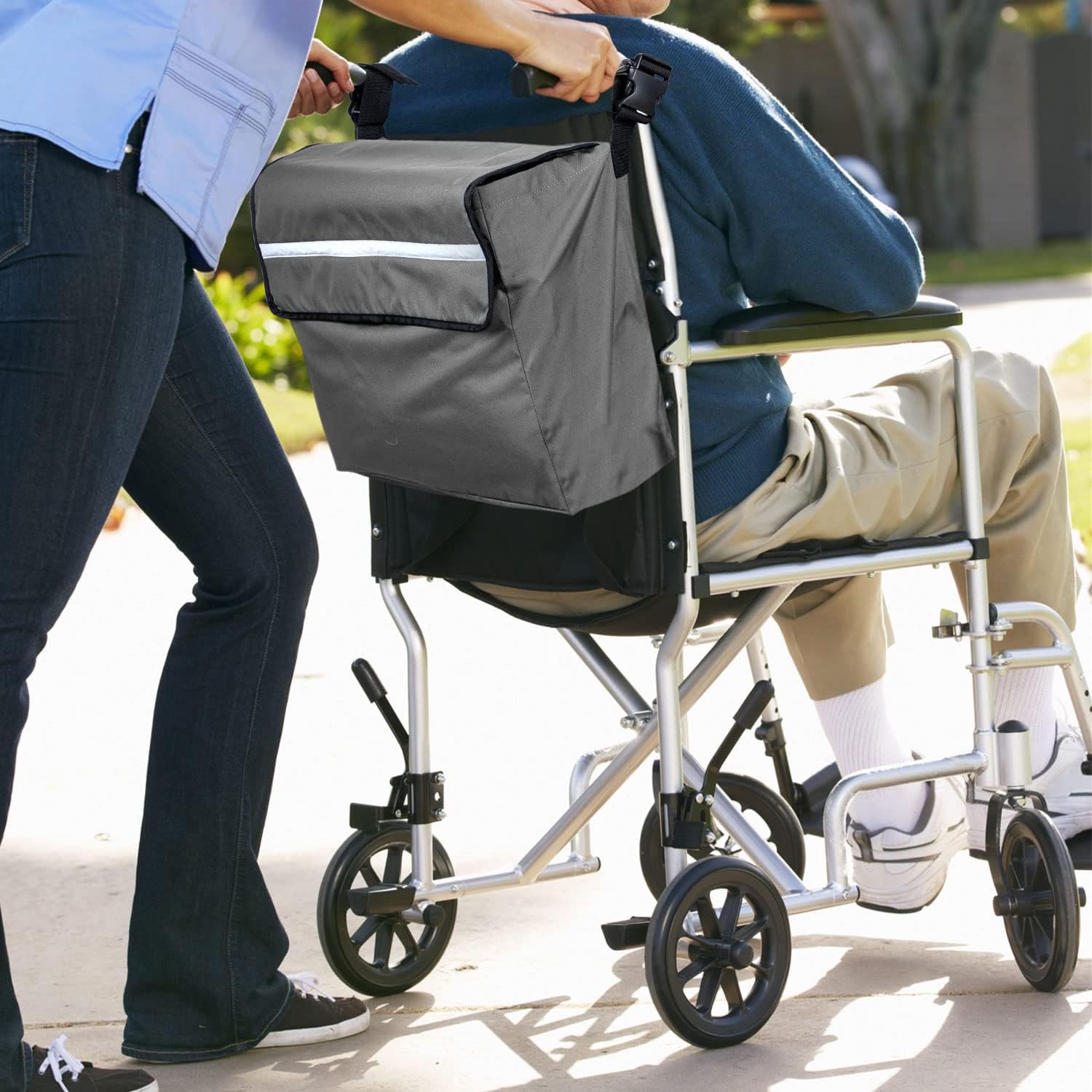 SWISSELITE Wheelchair Bag,Wheelchair Backpack Bag,Wheel Chair Storage Tote Accessory-Large Capacity with Reflective Stripe for Walker Rollator Wheelchair Transport Chair : Everything Else