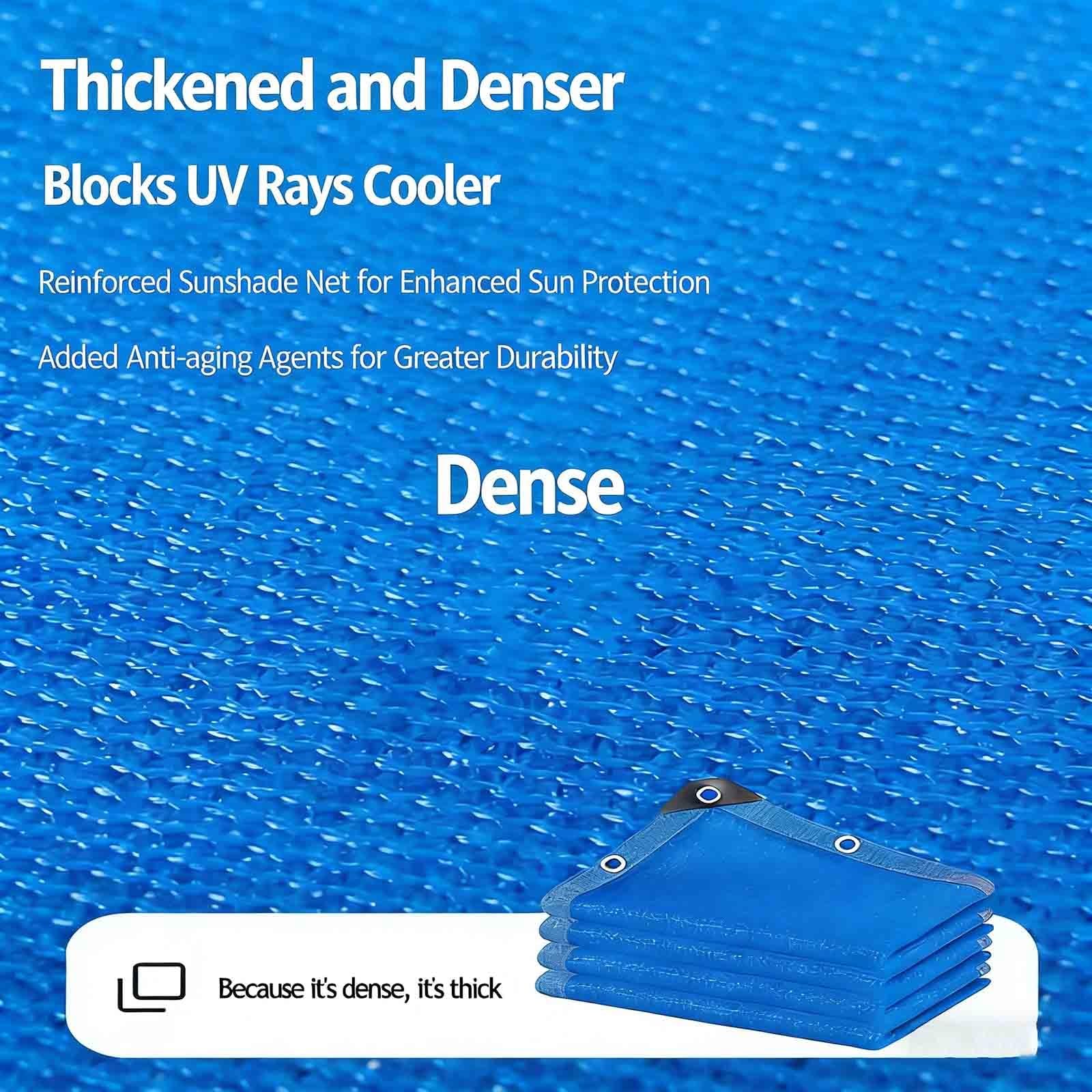Tela azul Sune con 80 % de protección UV, malla resistente al desgarro para patios traseros de Dec Peras, perreras y campamentos (4 x 4 m)