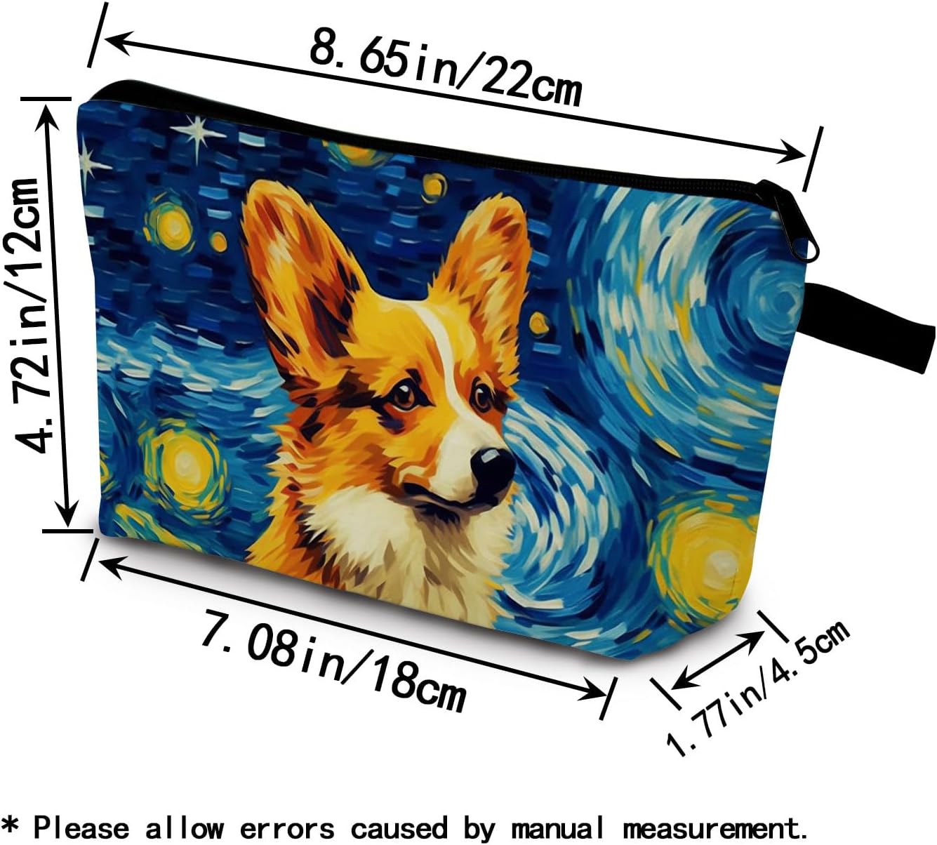 Starry Sky Corgi Print Small Cosmetic Bag image 2