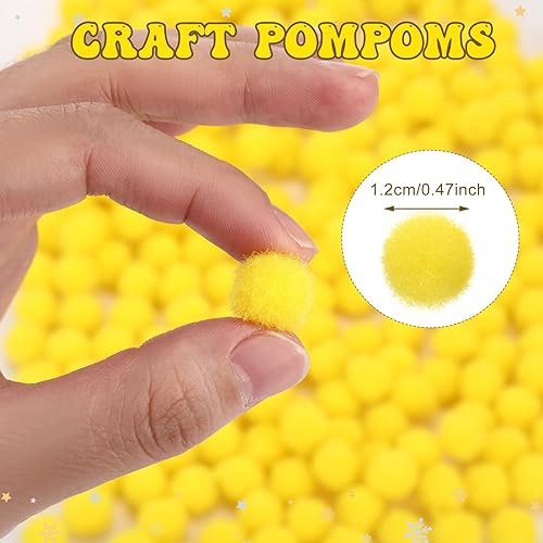 Miniatura 51 de Blulu - Pompones para manualidades y suministros de hobby, 500 unidades, 0.5 in Rojo