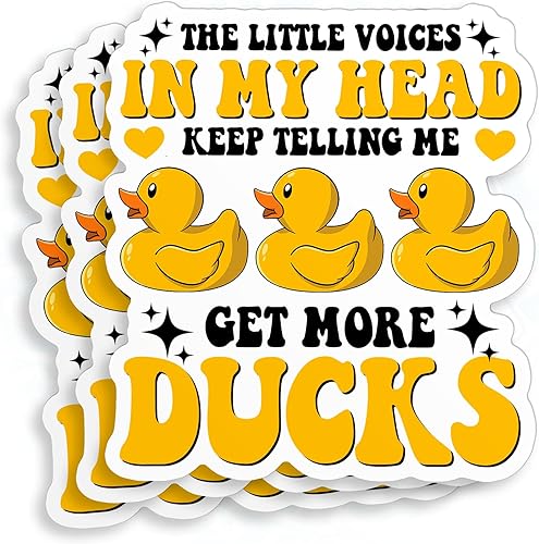 Miniatura 7 de (3 unidades) Little Voices Get More Ducks - Calcomanías divertidas de goma de pato, calcomanías de vinilo troqueladas para casco duro, botella de