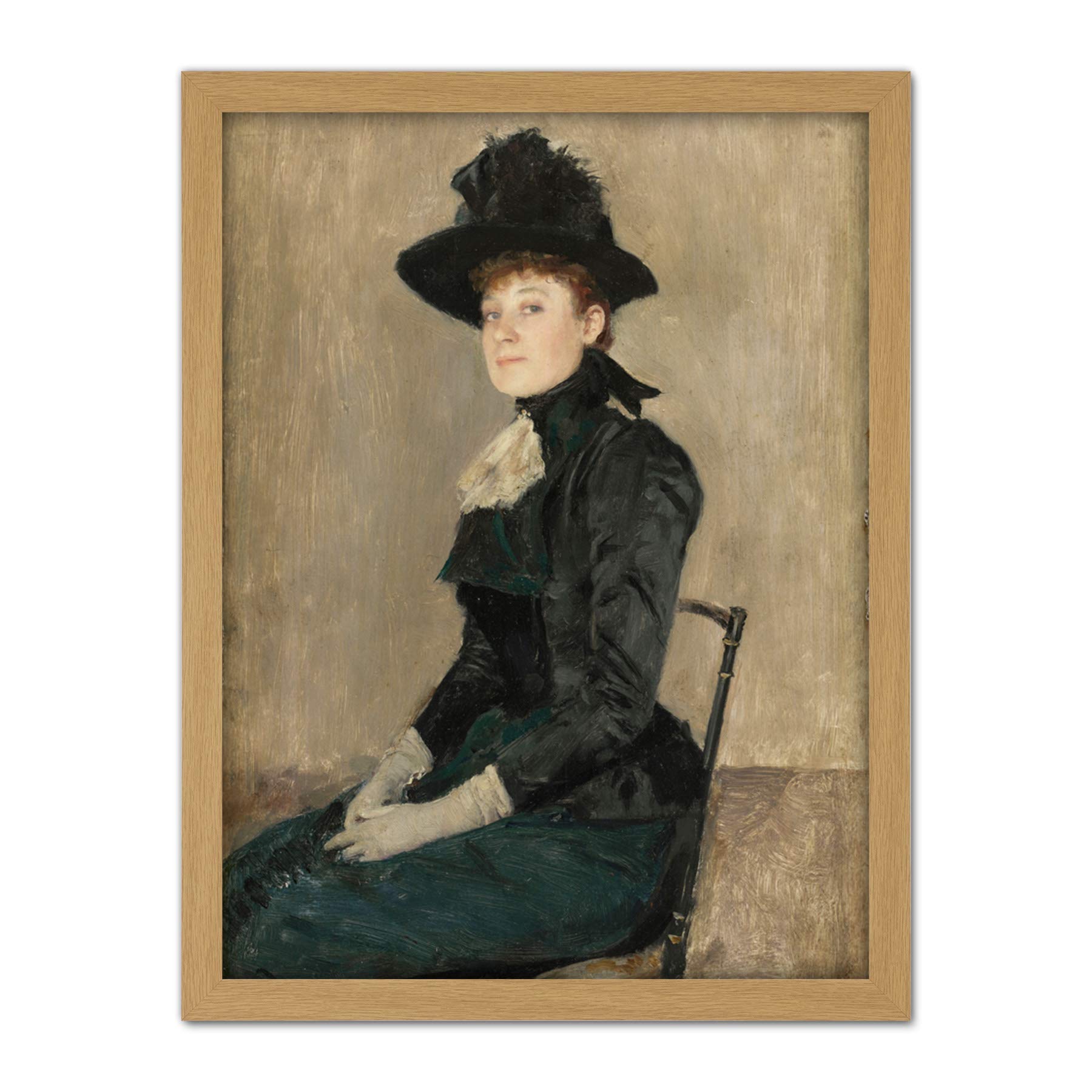 Emile Friant Madame Seymour 1889 Painting Artwork Framed Wall Art Print 18X24 Inch