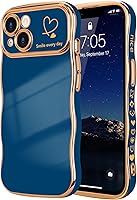 Vista 61 de LCHULLE Funda para iPhone Air para mujeres y niñas, lindo marco ondulado con forma rizada con patrón de corazón de amor, cubierta de protección
