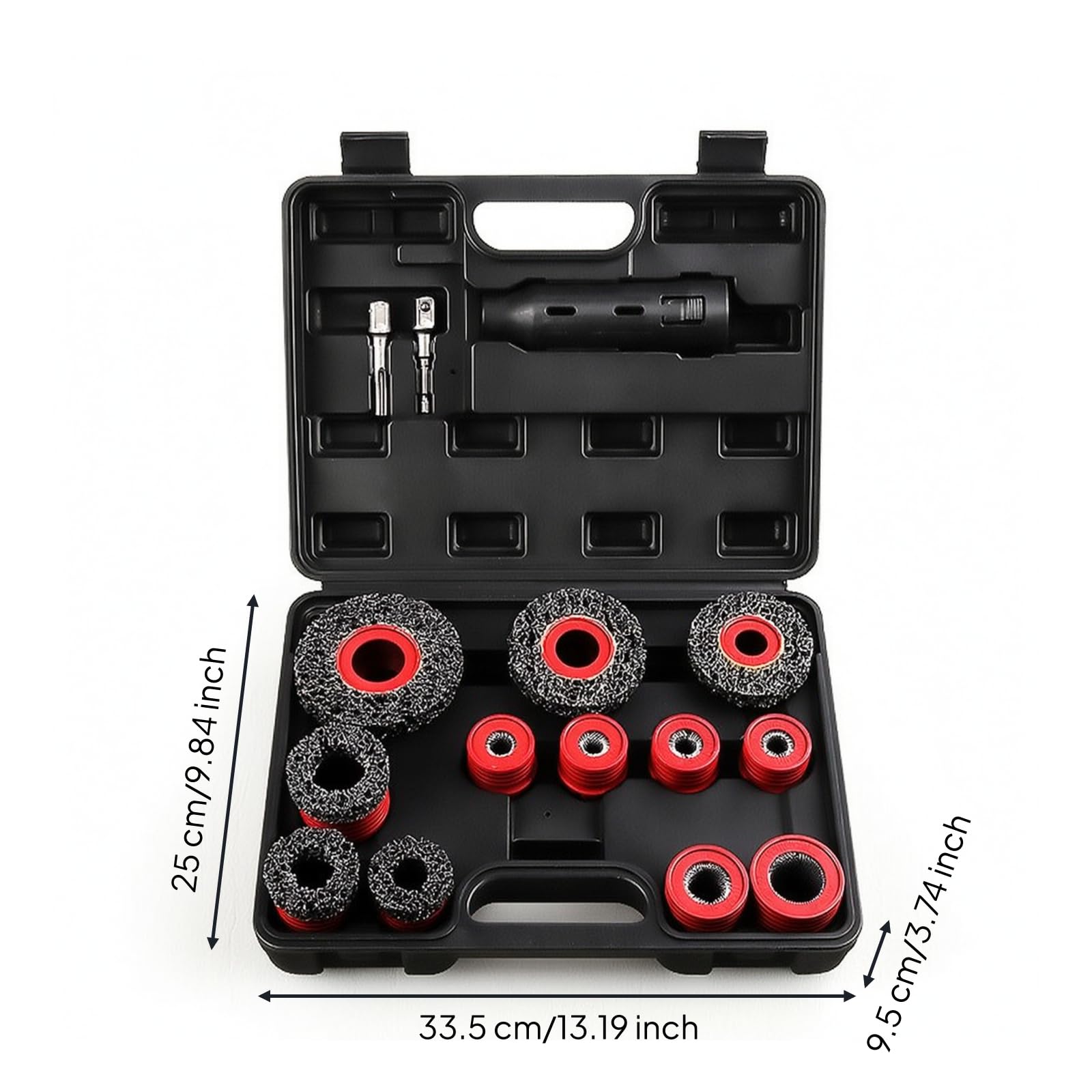 15 Pièces Brosse Nettoyage Goujons Roue Robuste Kit Brosses avec Coffret Compact Outillage pour Mécaniciens, Garage, Atelier