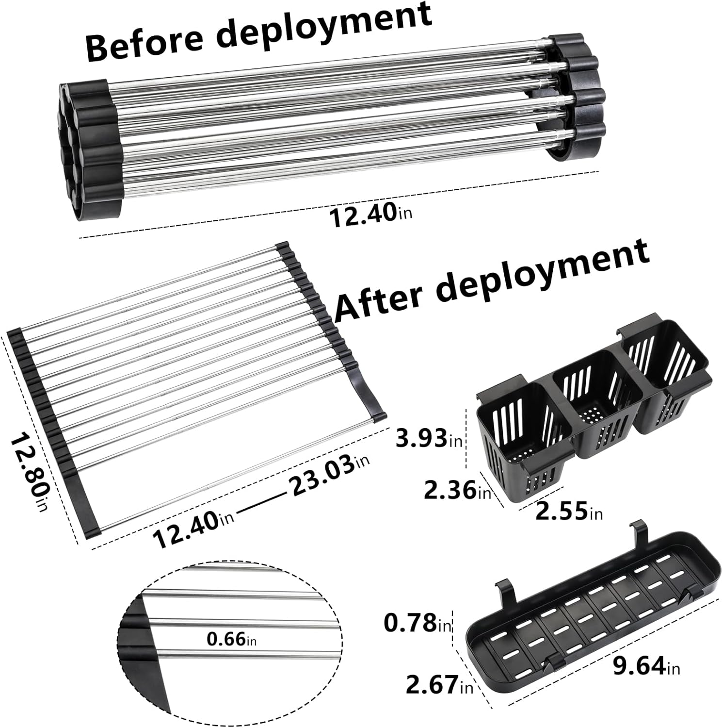 Escurridor De Platos Enrollable Sobre Fregadero, Xlarge... | Cuotas Sin Interés