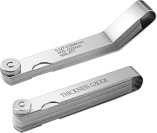 Ceinueia 2PC Feeler Gauge Set – Straight & Angled Stainless Steel Gap Tool for Valve, Spark Plug, Automotive, Piston, Guitar – Inch & Metric