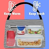 Vista 3 de OPUX, lonchera para mujeres, con aislamiento, bolsa de almuerzo para niñas, para el trabajo, adultos, escuela, pequeña bolsa reutilizable