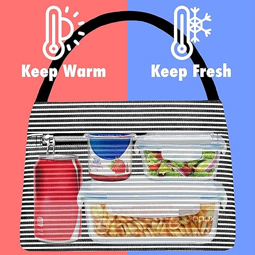 Miniatura 3 de OPUX, lonchera para mujeres, con aislamiento, bolsa de almuerzo para niñas, para el trabajo, adultos, escuela, pequeña bolsa reutilizable