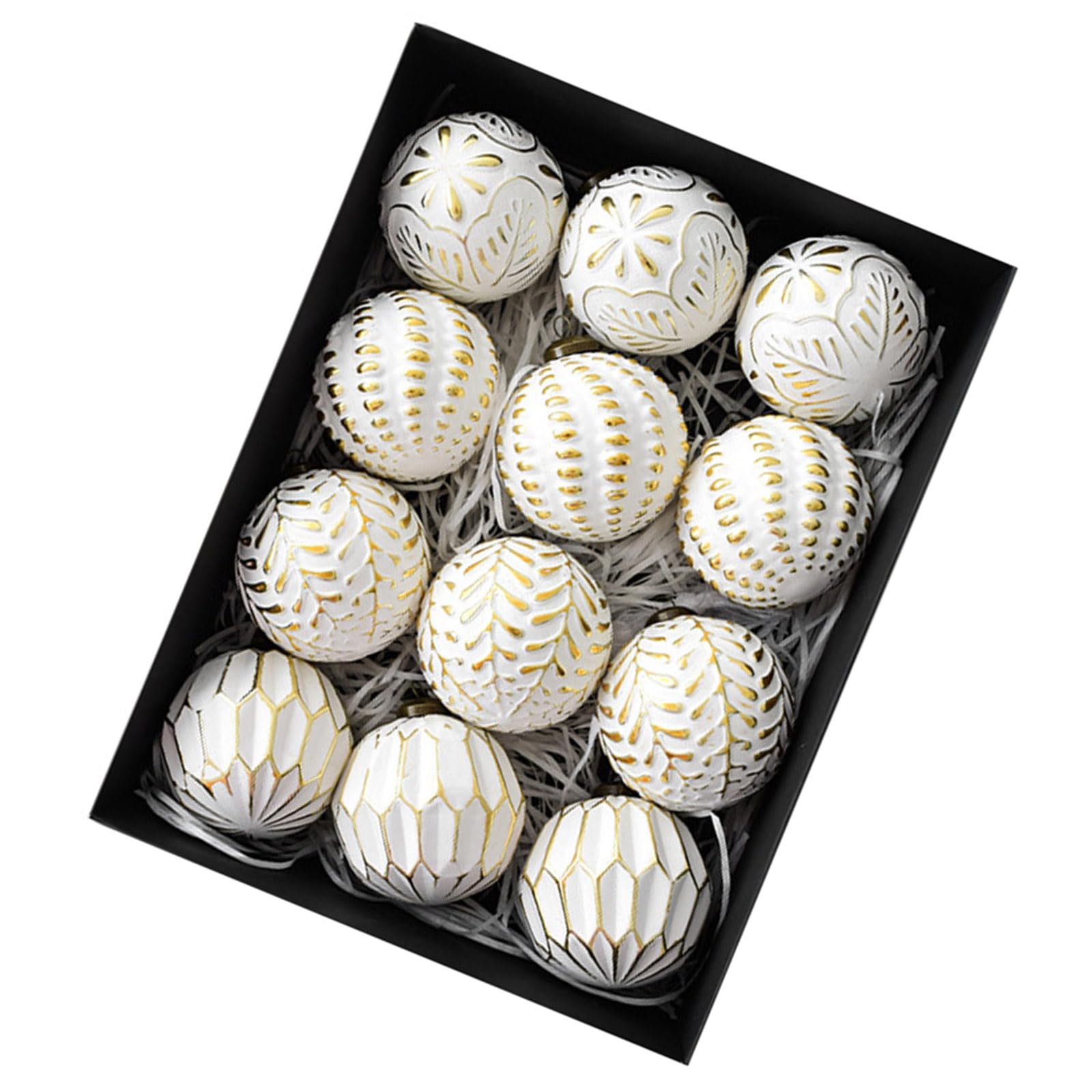 12Pcs Glittering Christmas Ball Baubles Ornament Shatterproof Tree Hangings Decorations For Winter Holiday Ball Pack