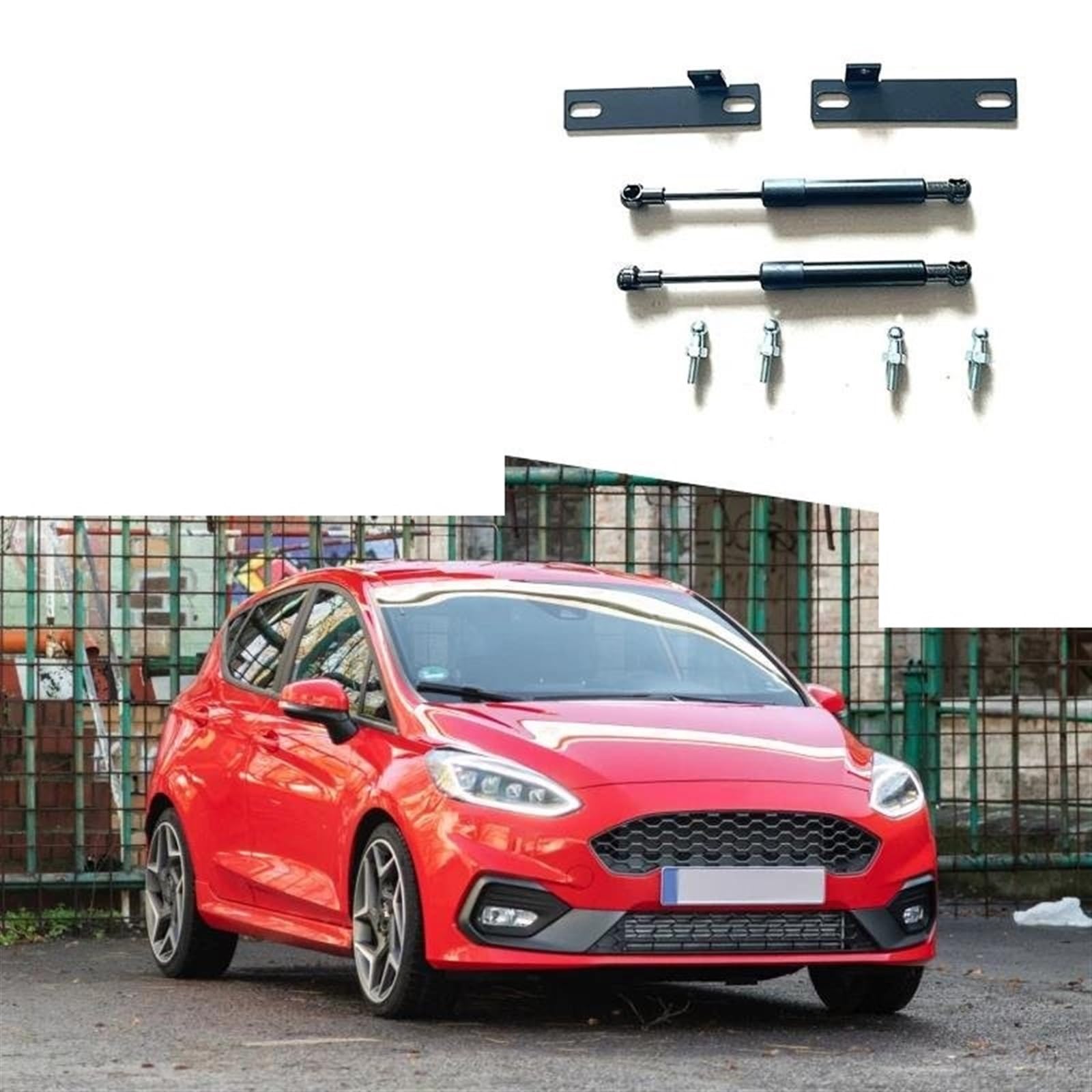 WHFTD Auto Motorhauben-Gasfedern Set - 2 Stück Für Ford Fiesta ST Mk7 Mk8 2017-2021