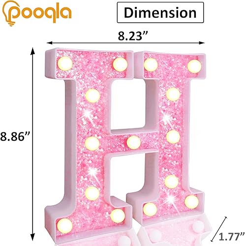 Miniatura 149 de Pooqla - Luz de números con iluminación LED rosa, funciona con pilas, con brillantina, para decoración de fiestas de cumpleaños y hogar Blanco cálido