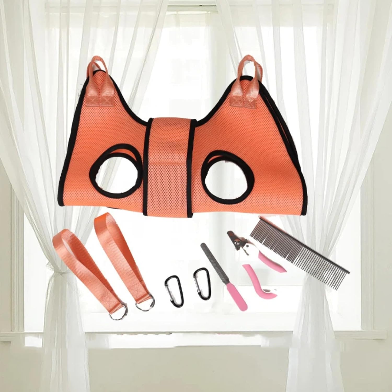 Pet Grooming Hammock, Comb & Nail Clippers, Dog Cat Trimming Kit