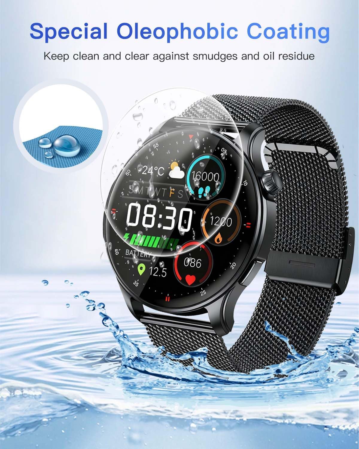 4 Pack Screen Protector for Oiviato S67 Smart Watch, Soft TPU Screen Protector for Oiviato S67 Smartwatch,Flexible TPU HD Protective Film, Bubble Free, HD Transparent, Touch Sensitive