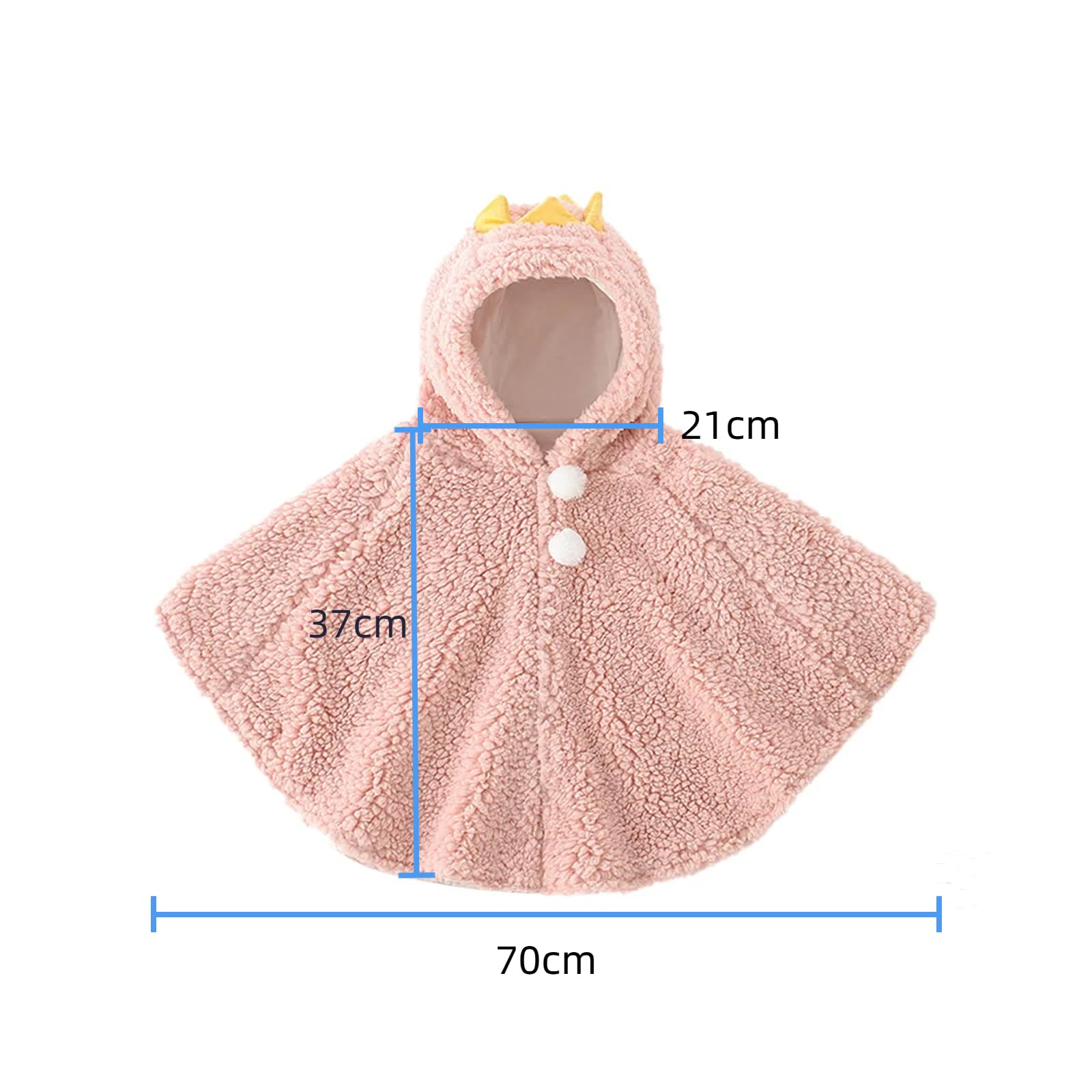 ITODA Mignon Cape à Capuche Bébé Garçon Filles Sweat À Capuche Laine Doux Poncho Cape Tout-Petits Manteau à Capuchon Coupe-Vent Hiver Automne Vêtements d'extérieur Chaude Châle pour Enfants 0-3ans