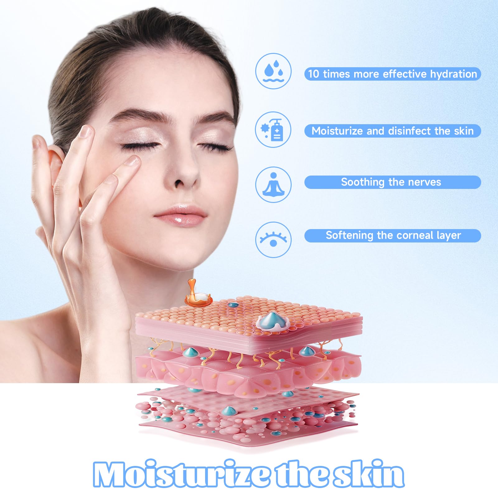 Tragbarer Vapozon, ästhetisch, professionell, höhenverstellbar, Gesichtsdampf, mit LCD-Display und Rollen, geeignet für Schönheitssalons, zu Hause (schwarz)