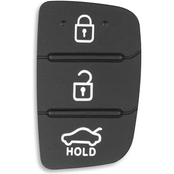 FINTERRY Car Key Keypad Rubber for Hyundai i20 i30 ix20 ix35 Elantra Tucson Santa Fe - 3 Buttons Replacement Rubber Buttons for Key Shell