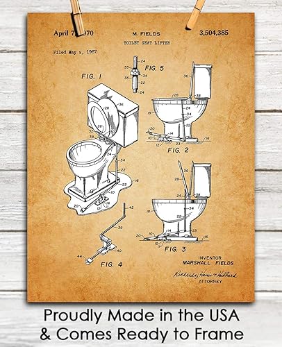 Miniatura 6 de Buzz Unplugged Toilet Patent, Vintage Pantent Design Bathroom Art - Add A Touch of Humor to Your Home with Unframed 11x14 Unique Funny Bathroom Wall