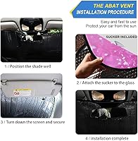 Vista 2 de Parasol para parabrisas de automóvil con estampado de purpurina rosa brillante, bloquea los rayos UV, protector de visera solar, acordeón plegable