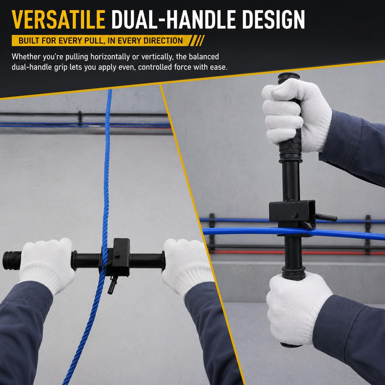 Manual Wire Tugger, Fish Tape & Mule Tape Pulling Tool for Electric Work