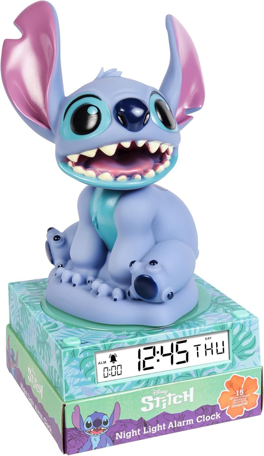 Disney Stitch Kids 3D Night Light LED Alarm Clock