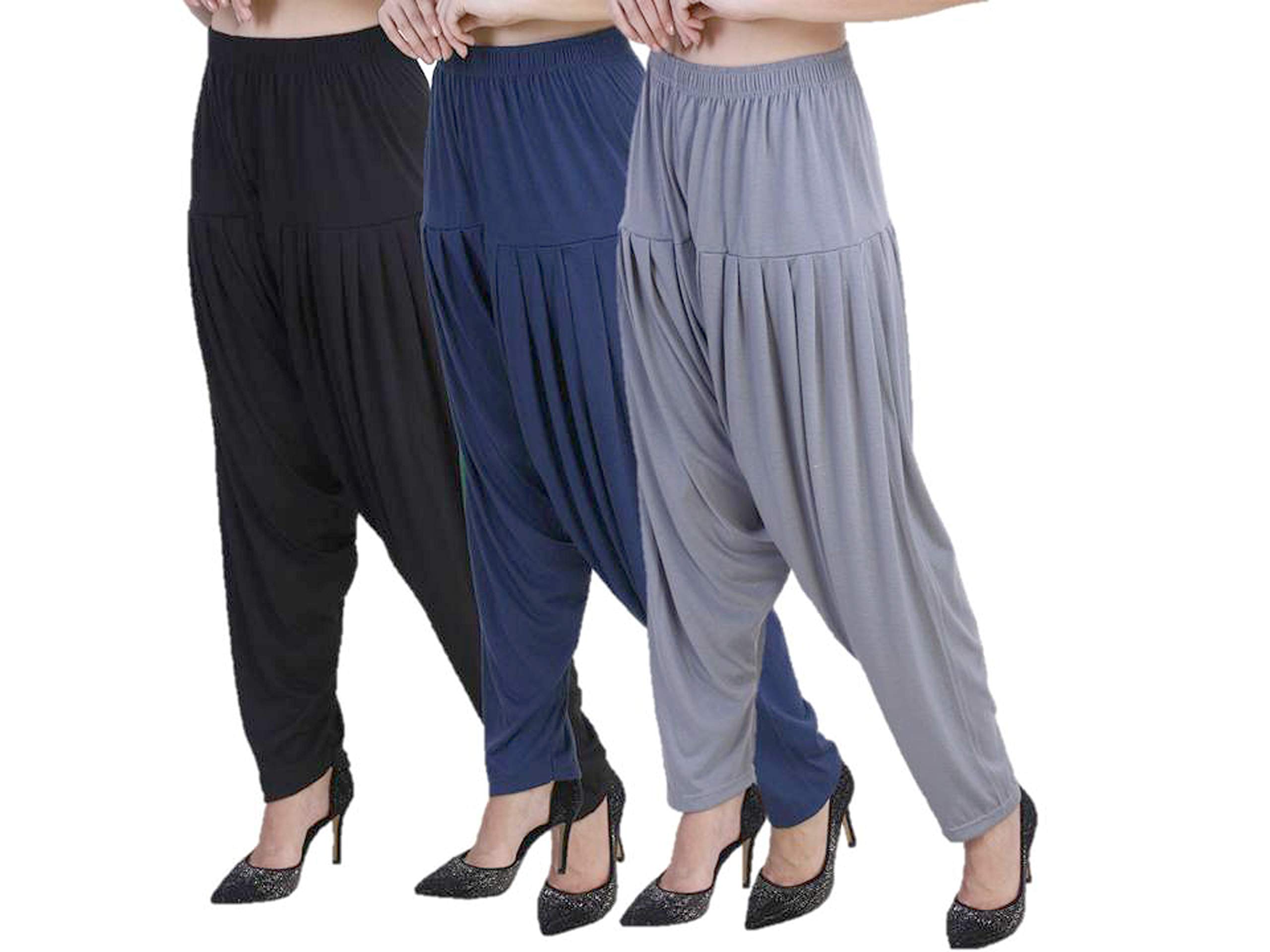 casuals Women Drawstring Viscose Patiala Pants Pack 3 Breezy and Stylish for Any Occasion-picture-37