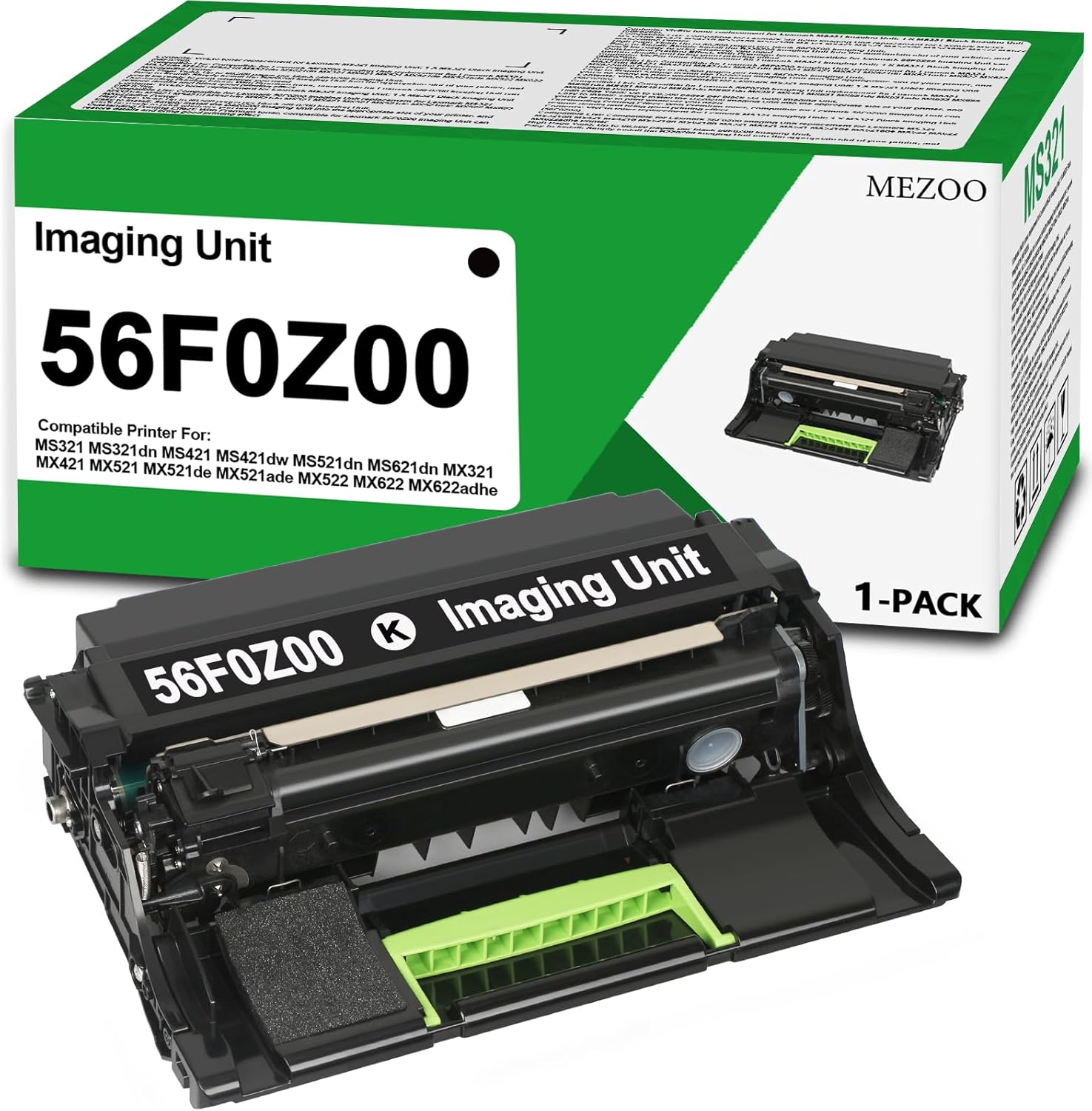 56F0Z00 Black Imaging Unit Compatible for 56F0Z00 Drum Unit Replacement for Lexmark MS321 MS321dn MS421 MS421dw MS521dn MS621dn MX321 MX421 MX521 MX521de MX521ade MX522 MX622 MX622adhe Printer