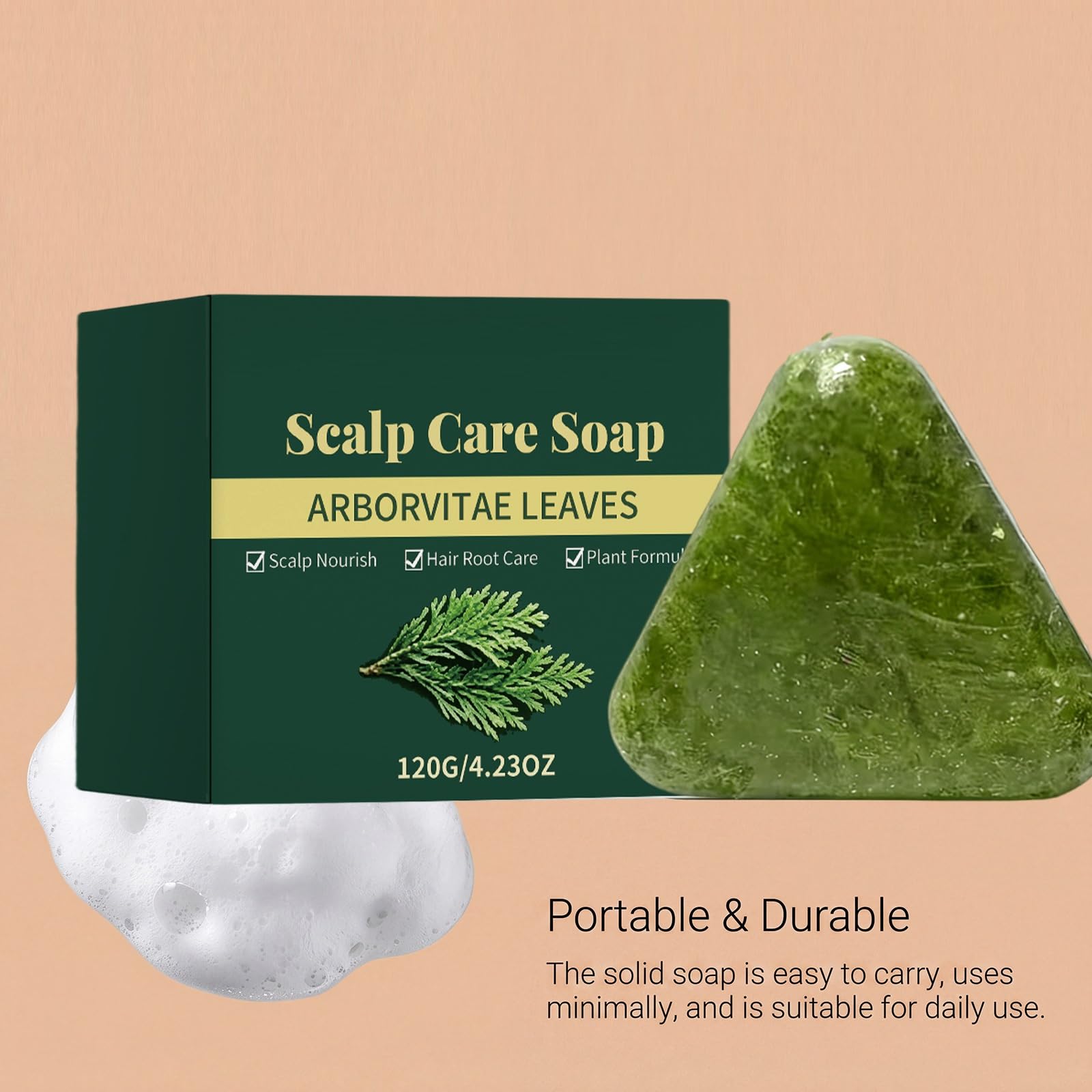 Shampoo Seife Bar, Triangle Solid Shampoo zu helfen.120ML (5PCS) | Festes Shampoobar auf Pflanzenbasis verbessert Kräuselung im Haar, Haarwachstum stärkt das feste Shampoo für Frauen Männer.