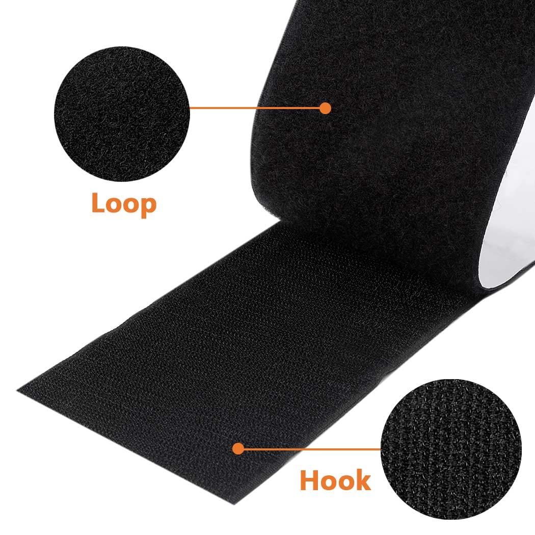 Totofy Ruban Agrippant Adhésif 10 Cm X 1 M - Hook & Loop Extra-Fort - Fixation Murs, Sol, Porte, Plastique, Verre