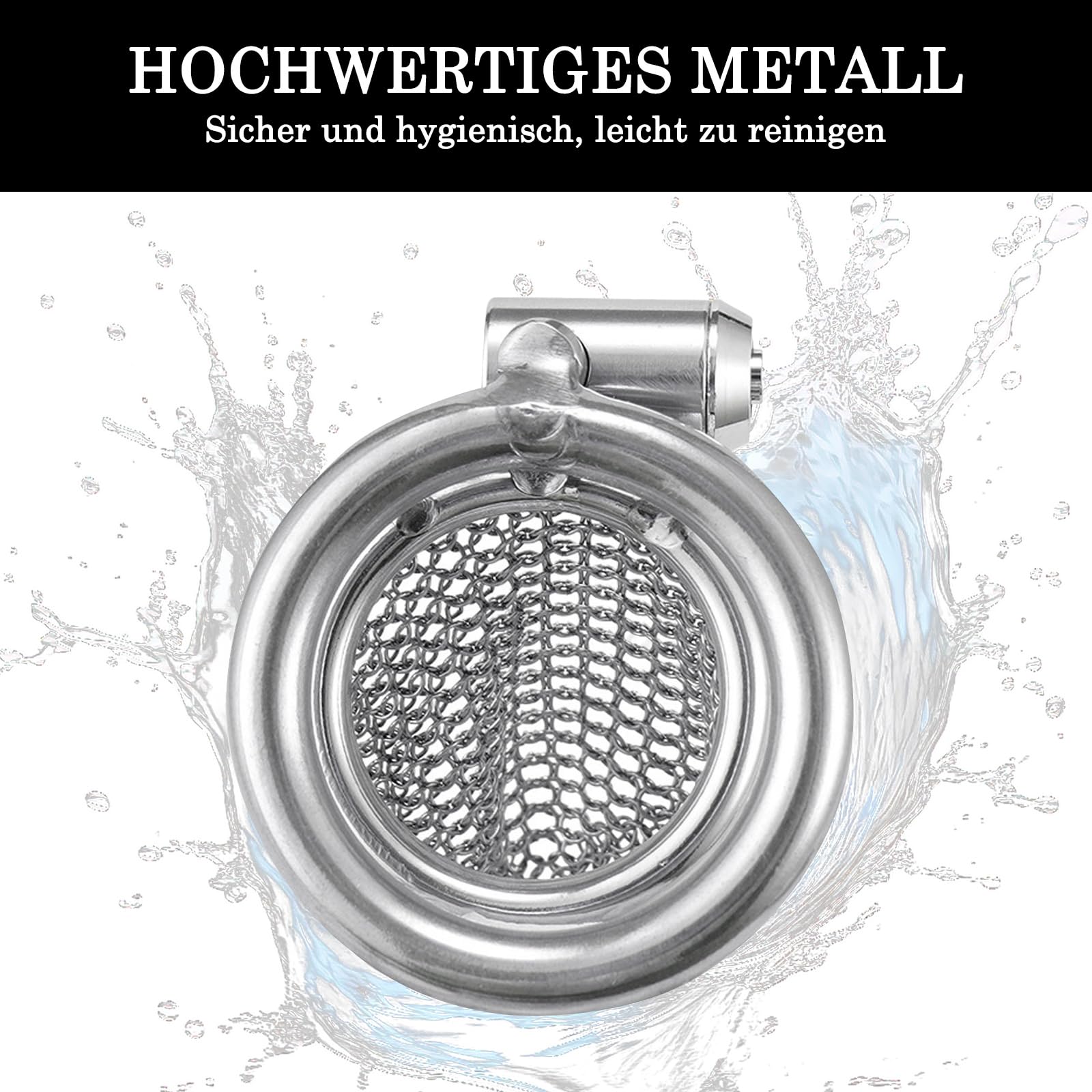 BDSMYEE Chastity cage in Acciaio inossidabile, chastity cage pene per Prevenire L'erezione, gabbia di castità per uomo, cock cage SM bondage slave sex toys (Lungo)