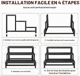 Heavy Duty 3-Step Outdoor Steps,Freestanding galvanised steel Stair,Non-slip metal patterned footrests for Garden & Patio (Height 57 cm, Width 80 cm) - 5