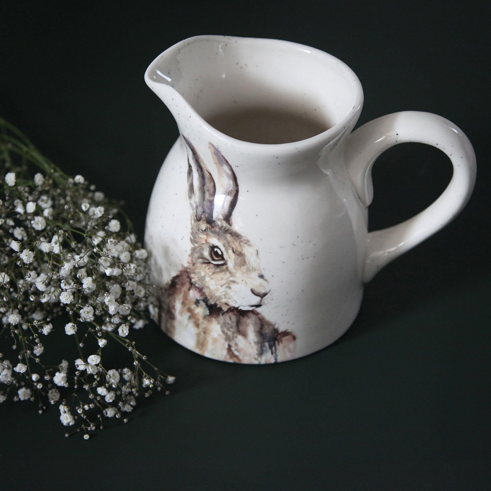 Meg Hawkins Ceramic Country Hare Jug/Pitcher - Cream, Natural, Brown - 21 cm - Image 2