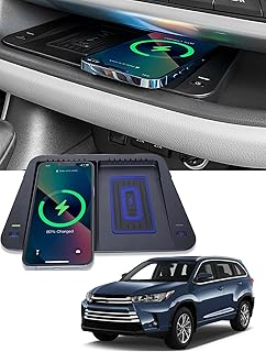 Wireless Charger for Toyota Highlander Accessories 2014-2019 2018 2017 2016 2015, Center Console Organizer Wireless Phone Charging Pad for 2015 2016 2017 Toyota Highlander Accessories