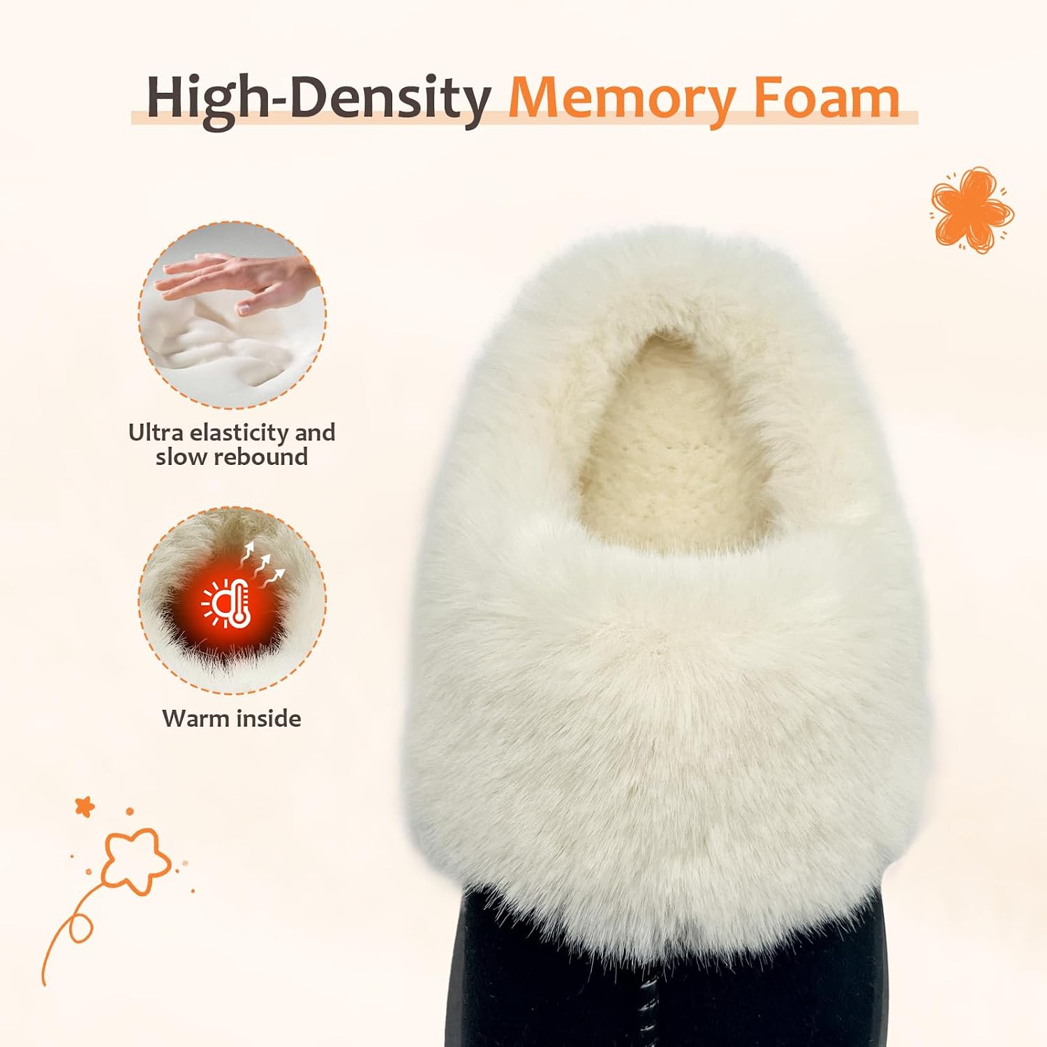 Fuzzy House Slippers for Kids Girls Boys-Soft Fluffy Platform Memory Foam Warmth Non-Slip Slides,Indoor/Outdoor,Big Kids